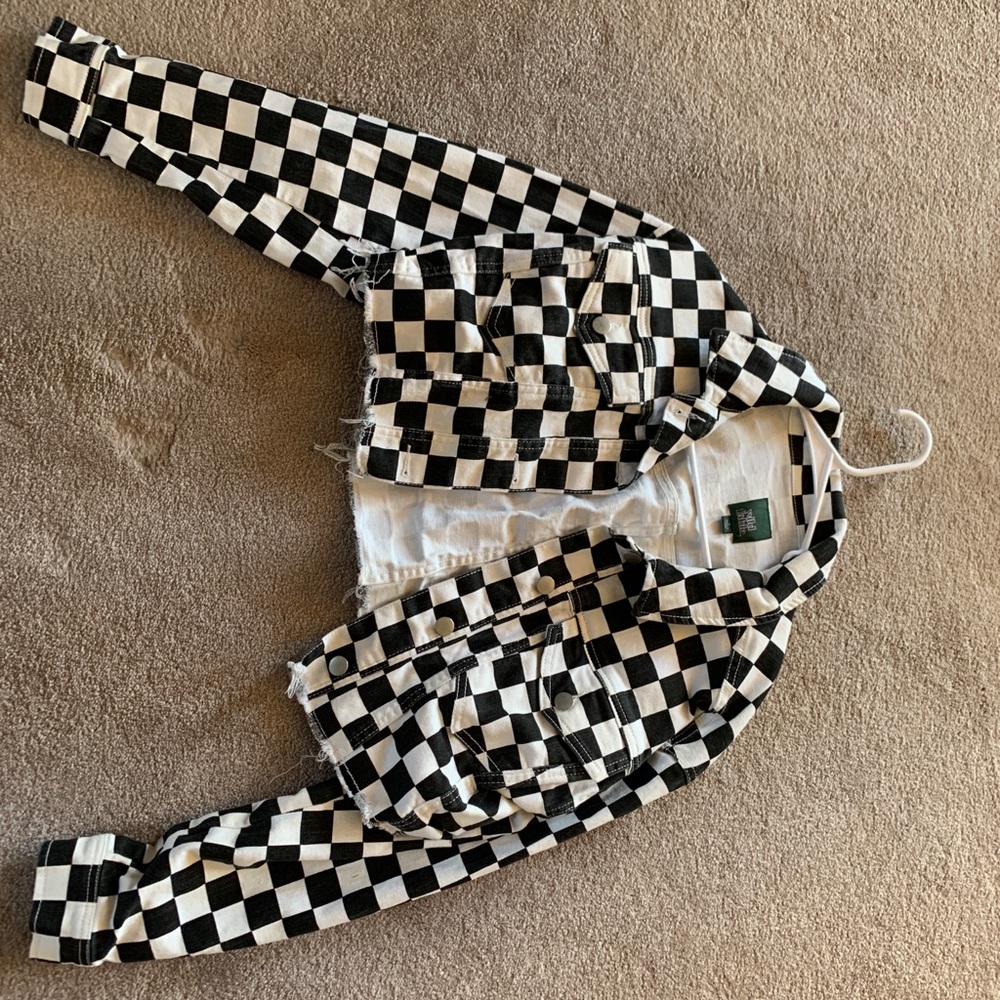 COPY - Black and white checkered jacket